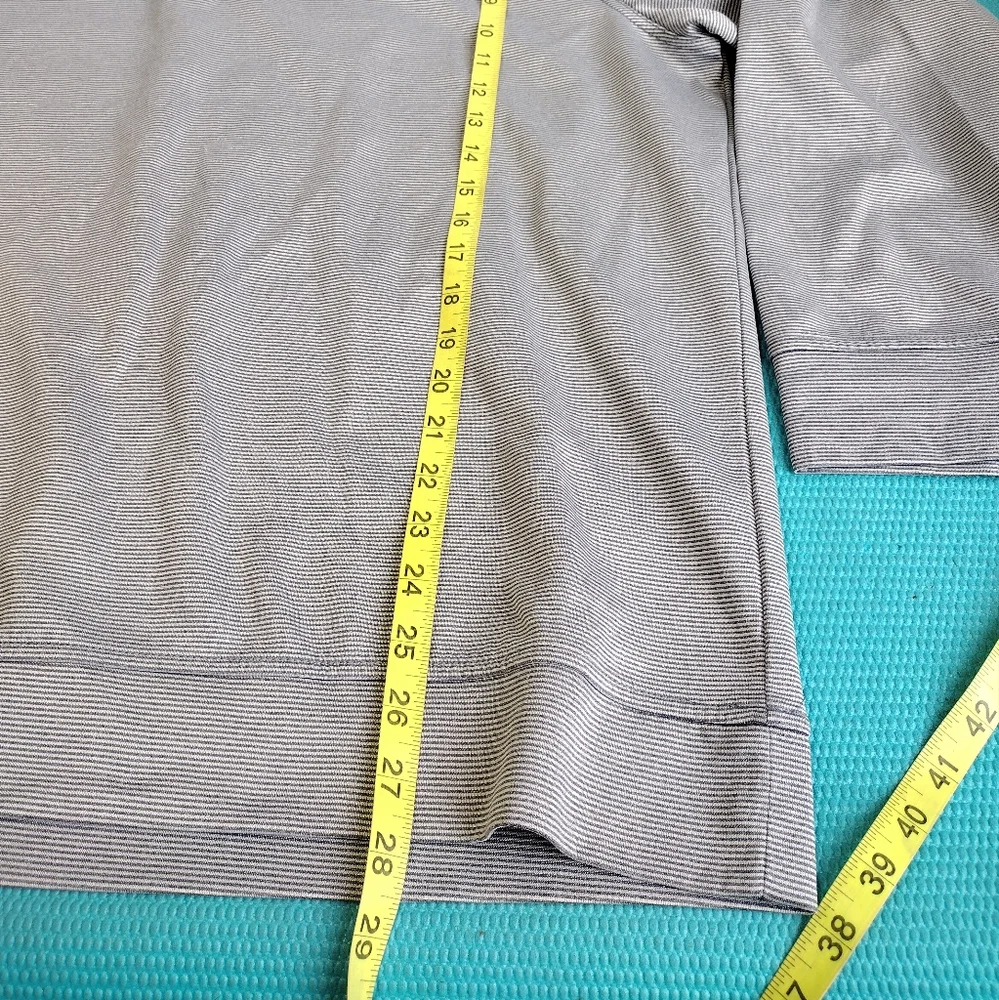Hickey Freeman Comfort Stretch Quarter Zip Pullover Striped Sweater XXL